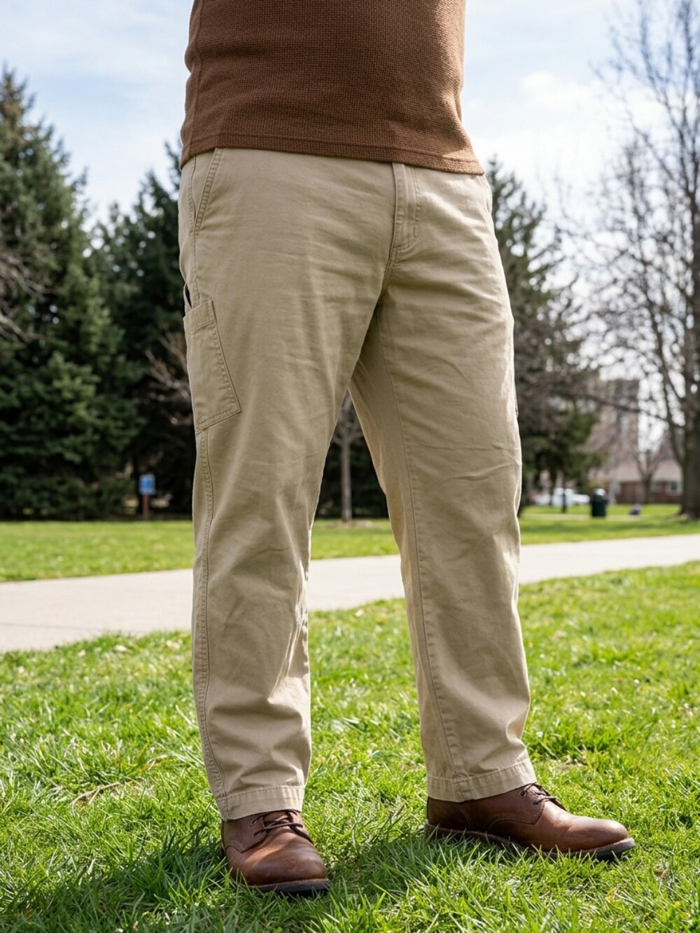 Columbia Flex ROC Pants Men's 42x30 Tan Utility Canvas Outdoor Hiking Cotton